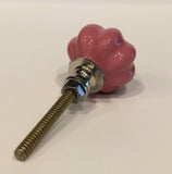 Small Scalloped Pink Cabinet Knobs Pulls Mini Porcelain 1.0 Inch-Dwyer Home Collection