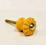 Small Gold Porcelain Cabinet Knobs Mini Drawer Pulls .90 Inch-Dwyer Home Collection
