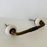 White Porcelain 4-Inch Cabinet Handles Drawer Pulls-Dwyer Home Collection