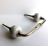 White Porcelain 4-Inch Cabinet Handles Drawer Pulls-Dwyer Home Collection