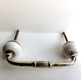 White Porcelain 4-Inch Cabinet Handles Drawer Pulls-Dwyer Home Collection