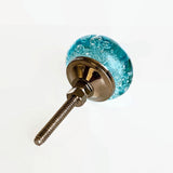 Aqua Blue Glass Bubble Cabinet Knobs Drawer Pulls Coastal 1.25 Inch-Dwyer Home Collection